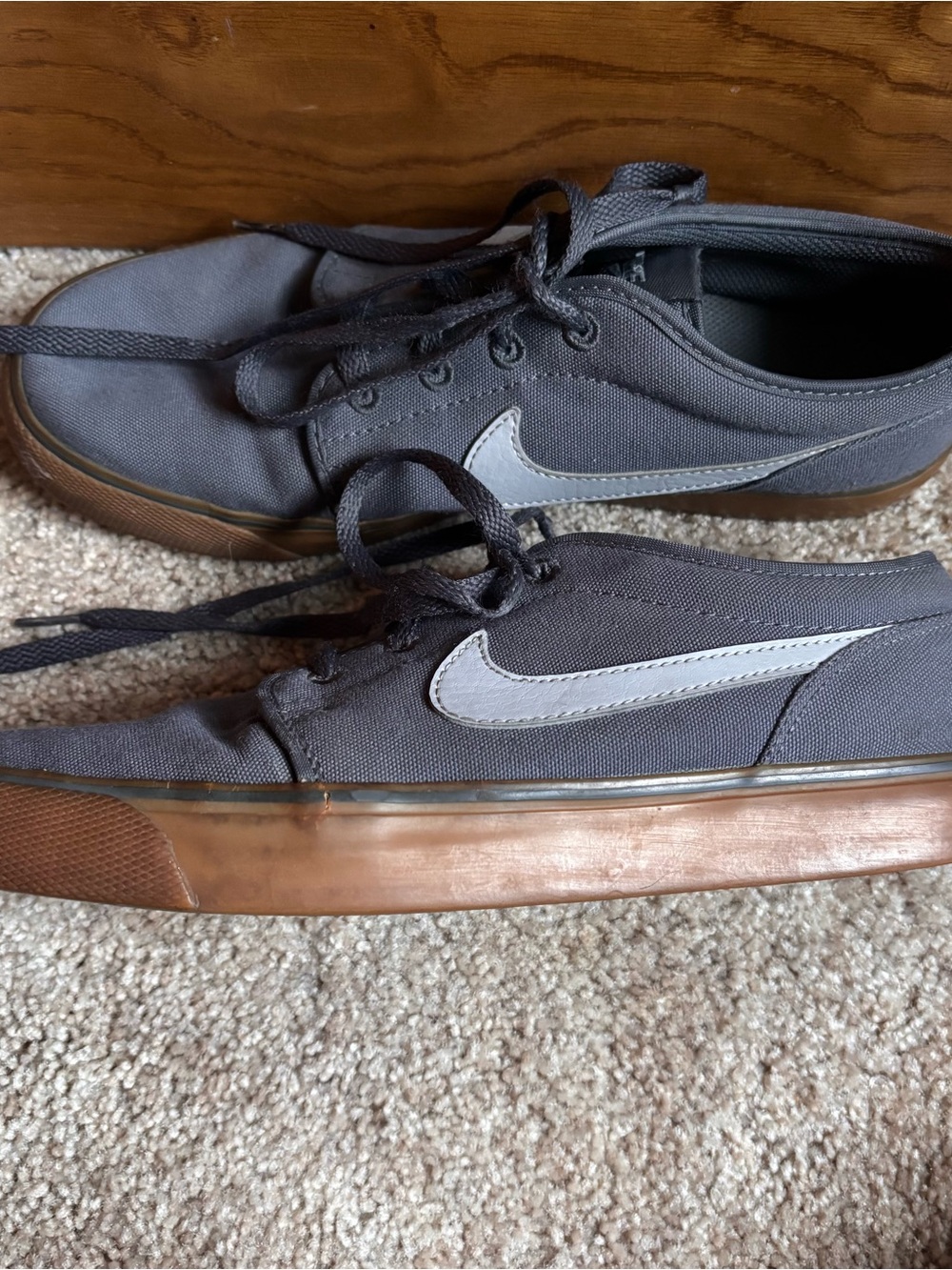 Nike Men’s Gray Canvas Low-Top Sneakers